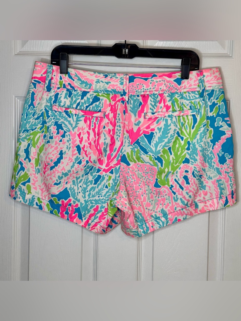Lilly Pulitzer Let’s Cha Cha Callahan Cotton Shorts Sz 12 Colorful Summer Preppy - Picture 2 of 5